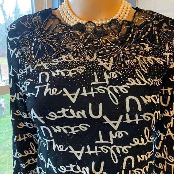 Carl Fancy Sexy Stretch Casual Blouse Top Women Size S/M - Picture 7 of 7